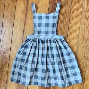 MINOUCHE BRITISH GIRLS GREY CHECK JUMPER DRESS 6